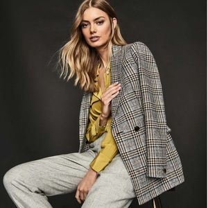 NWT Reiss Leighton Check Double Breasted Jacket (Size 2)